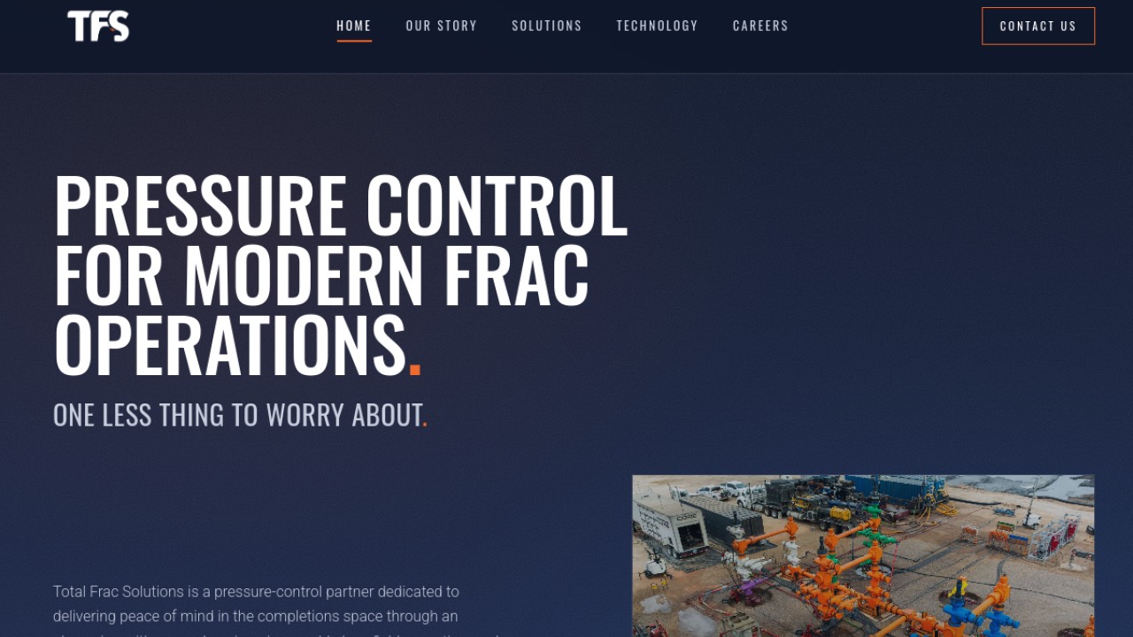 Total Frac Solutions website screenshot